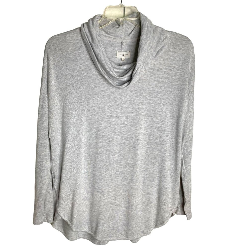 Lou & Grey Gray Cowl Neck Long Sleeve Sweatshirt Size M Minimalist Academia